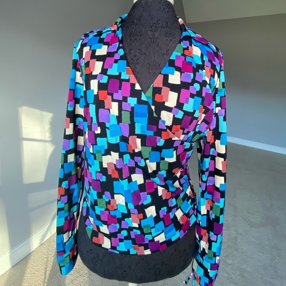 John Roberts Retro Multi Colored Blouse. - Picture 1 of 5